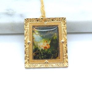 Swing Jean Honore Fragonard Framed Print Necklace
